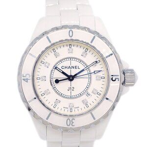 Chanel Ref.H1628 J12 33mm Quartz Watch Ceramic SS Diamond 124861